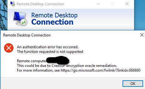 win10 1803 遠程桌面出錯：Credssp encryption oracle remeediation 怎么辦？