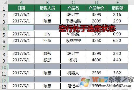 EXCEL怎么刪除所有空行？EXCEL一次刪除所有空行方法