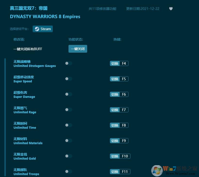 真三國(guó)無(wú)雙7帝國(guó)修改器