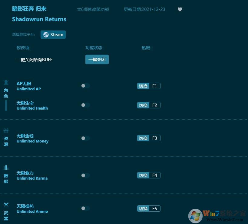 暗影狂奔?xì)w來六項(xiàng)修改器 風(fēng)靈月影版