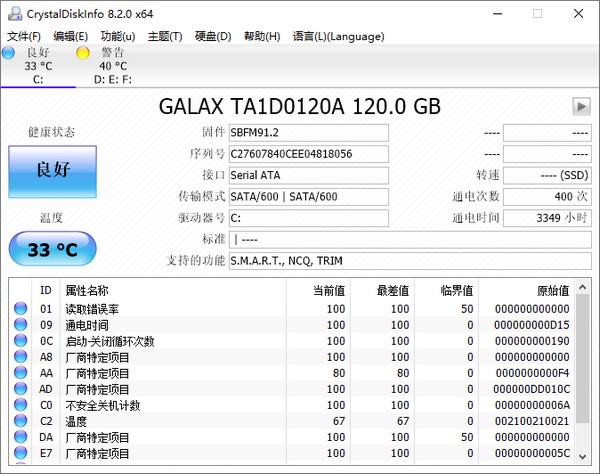 硬盤(pán)信息檢測(cè)工具(CrystalDiskInfo)