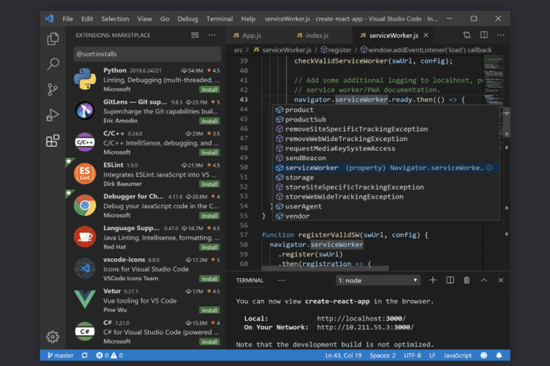 Visual Studio Code(Windows版)