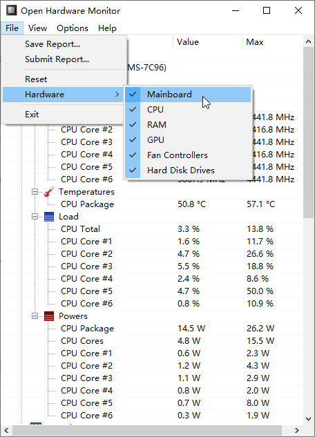 Open Hardware Monitor(硬件監(jiān)測(cè))